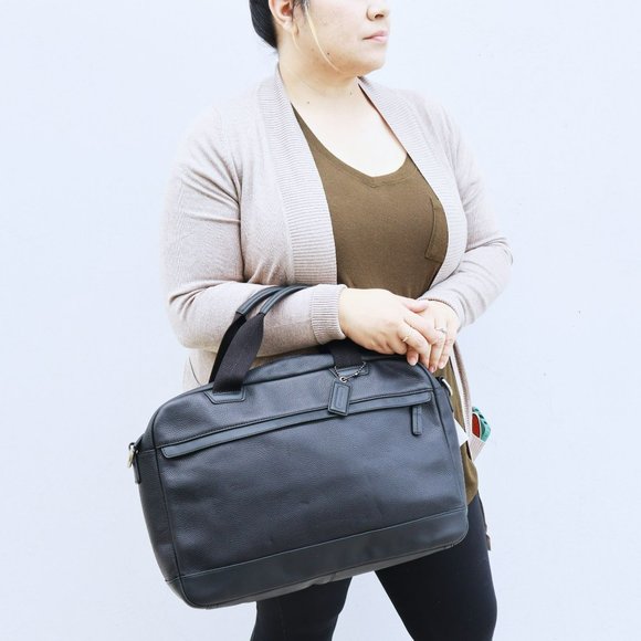 Coach Camden Leather Zip Top Briefcase 70927 Black